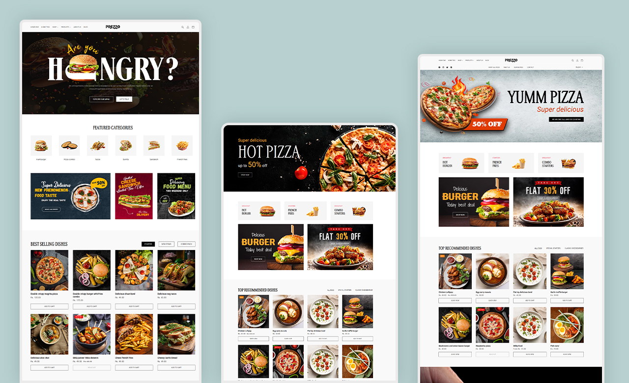 Prezzo Fast Food Restaurant Shopify Theme