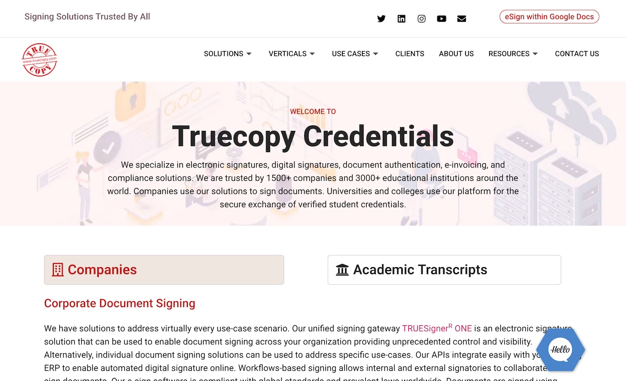 Truecopy Credentials