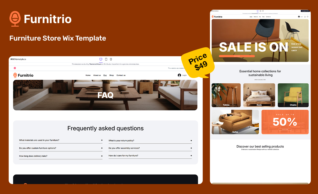 Furnitrio Wix Template